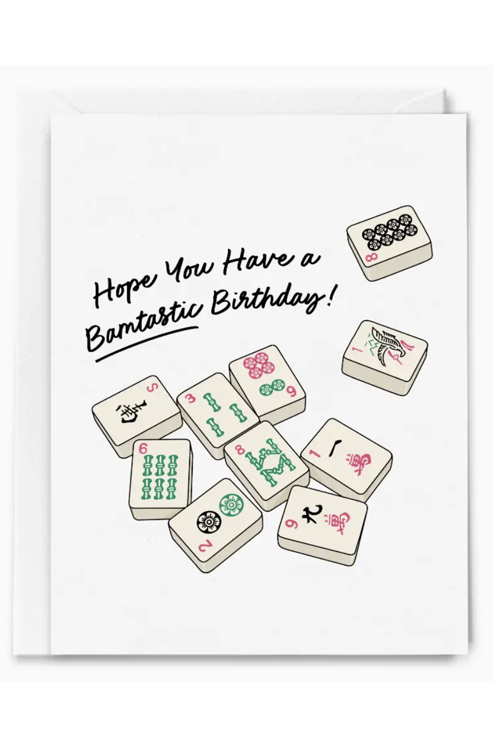 SG Single Birthday Greeting Card - Bamtastic Mahjong