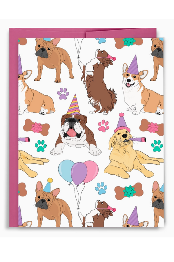 SG Single Birthday Greeting Card - Birthday Dogs