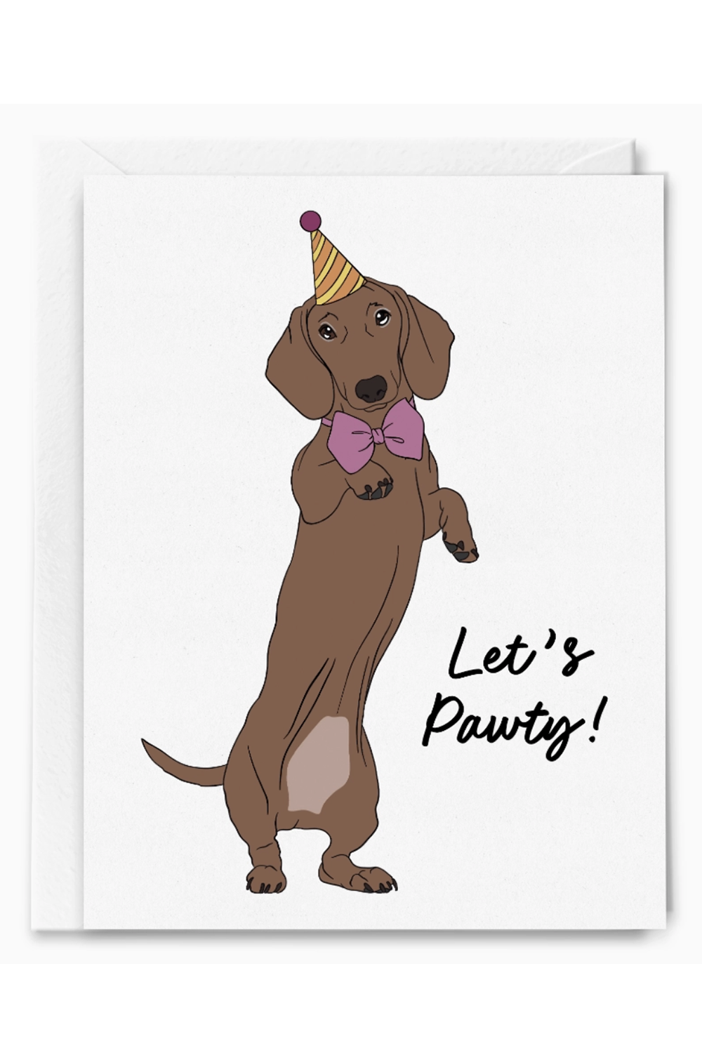 SG Single Birthday Greeting Card - Let's Pawty Dachshund
