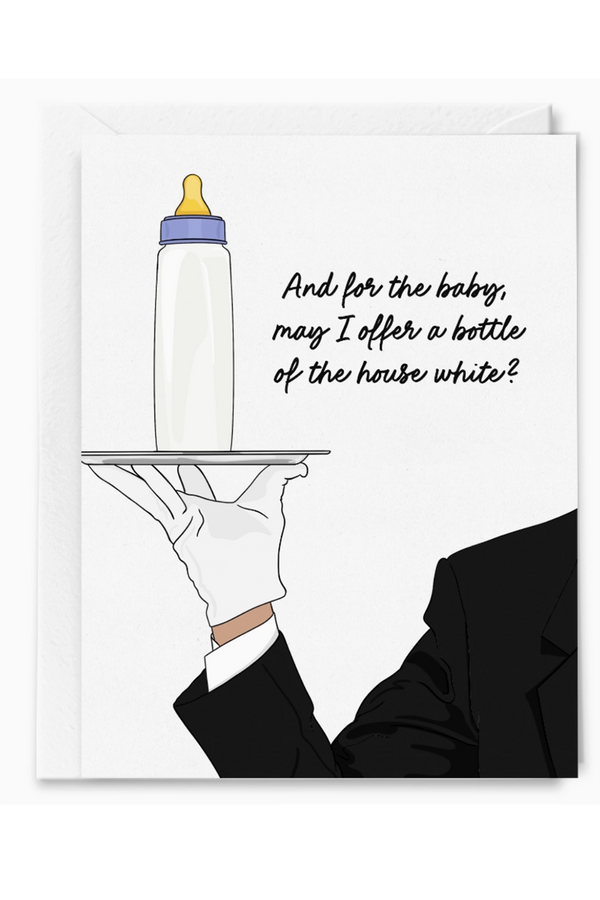 SG Single Baby Greeting Card - Baby House White