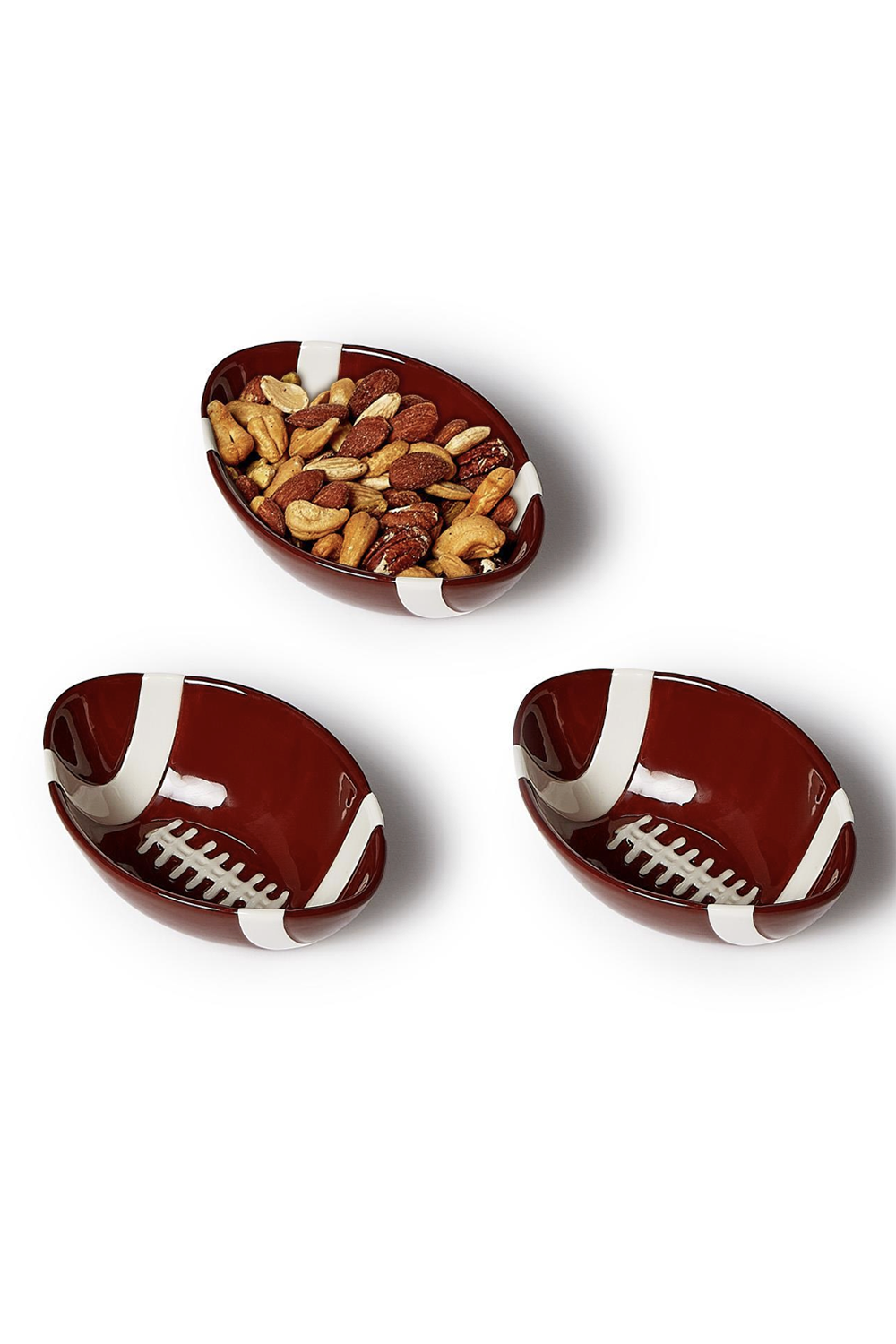 Seet of 3 Football Tidbit Bowls