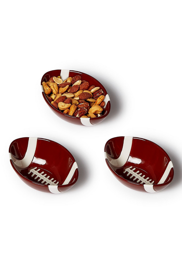 Seet of 3 Football Tidbit Bowls