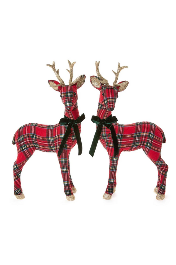 Tartan Deer with Velvet Bows