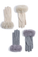 Cable Knit Gloves with Fur