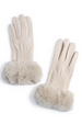 Cable Knit Gloves with Fur