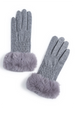 Cable Knit Gloves with Fur