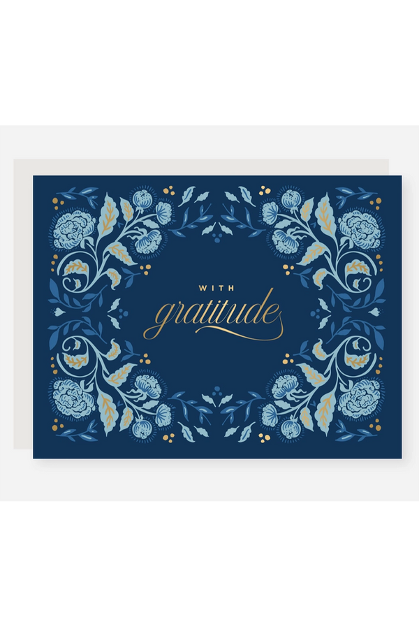 2021 Single Thank You Greeting Card - Brocade Floral