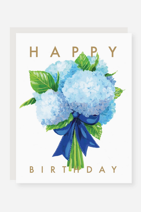 2021 Single Birthday Greeting Card - Hydrangea Bouquet