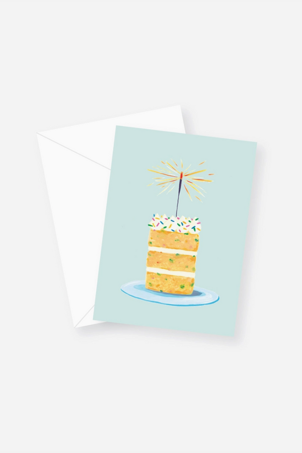 2021 Mini Gift Enclosure Greeting Card - Sparkler Cake