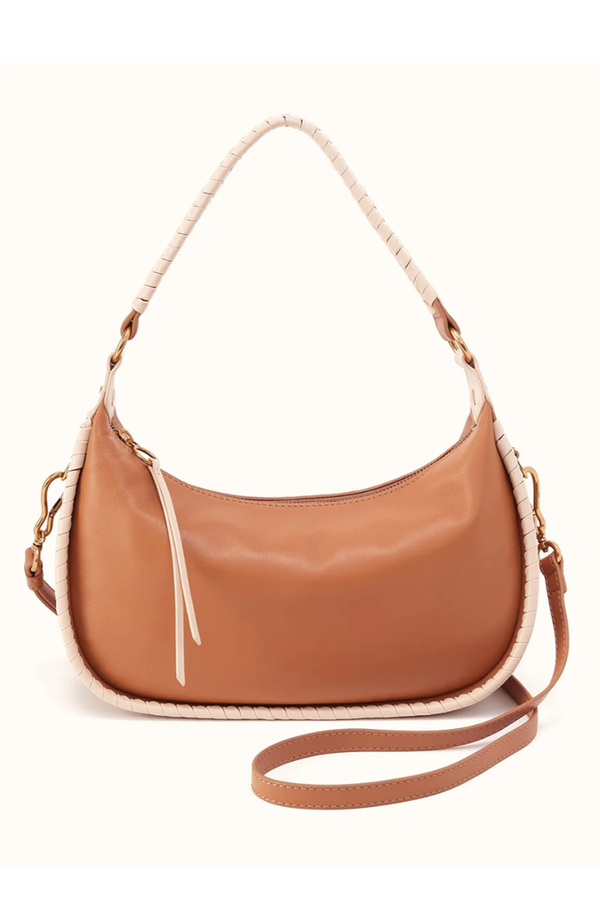 Mia Crescent Hobo Purse - Smooth Hide Warm Cashew
