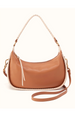 Mia Crescent Hobo Purse - Smooth Hide Warm Cashew