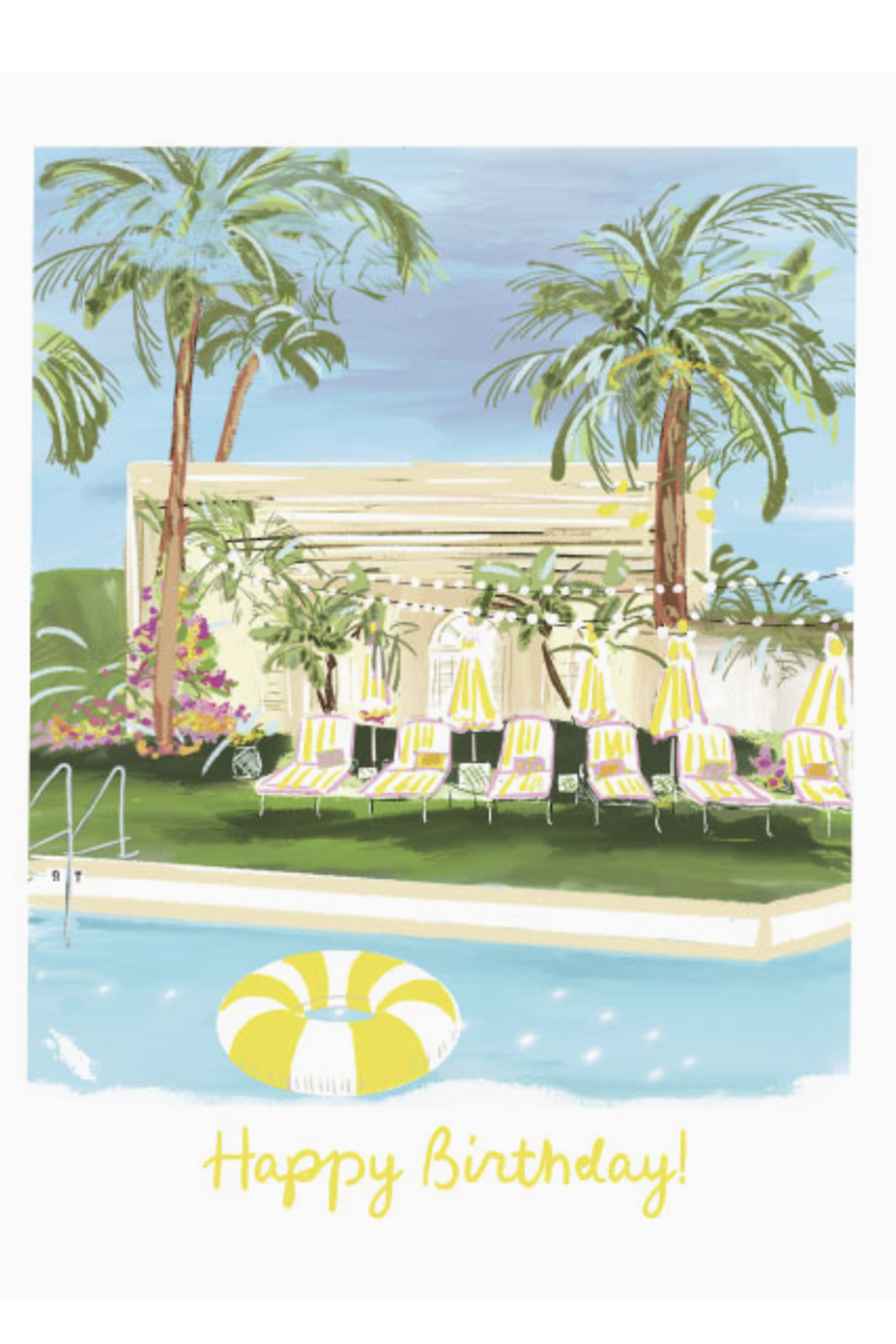 Rebecca Single Birthday Greeting Card - Yellow