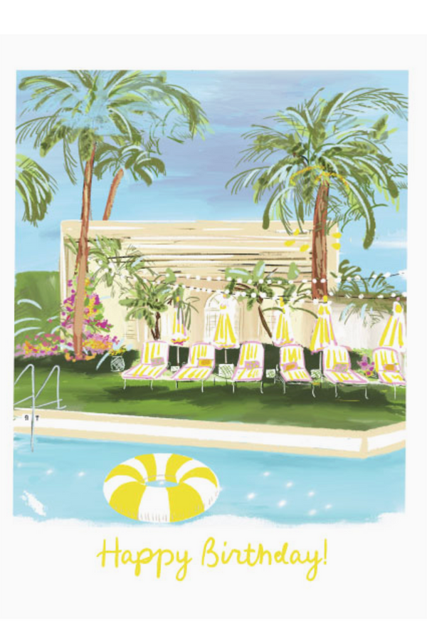 Rebecca Single Birthday Greeting Card - Yellow