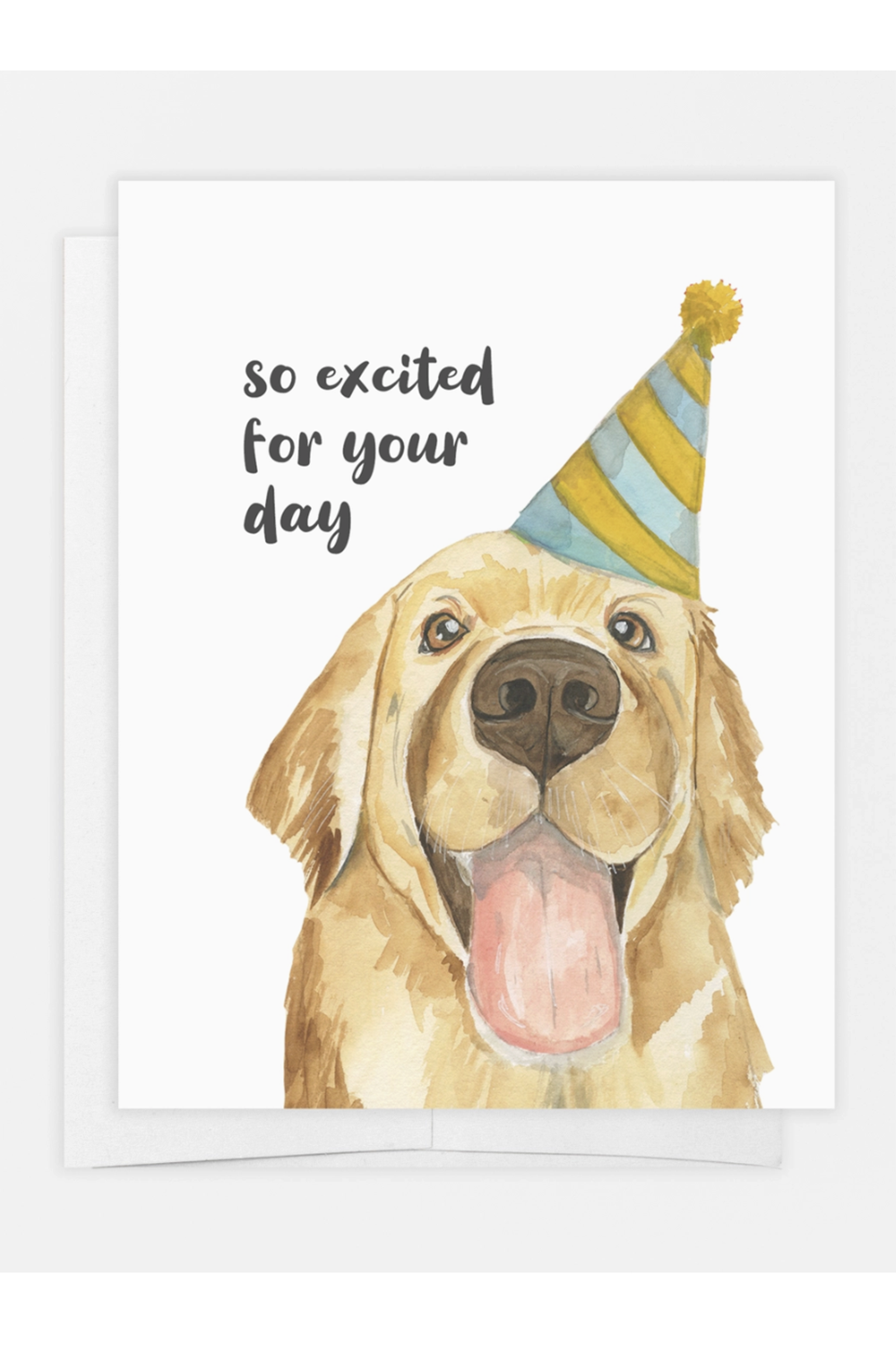 EO Birthday Greeting Card - Excited Golden Retriever