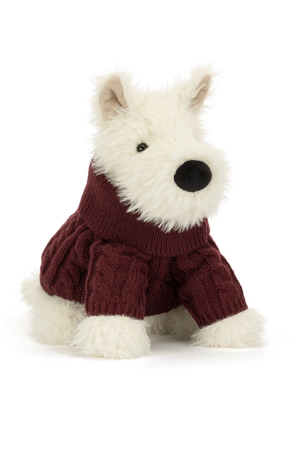 JELLYCAT Munro Scottie Dog in Winter Jumper Outfit