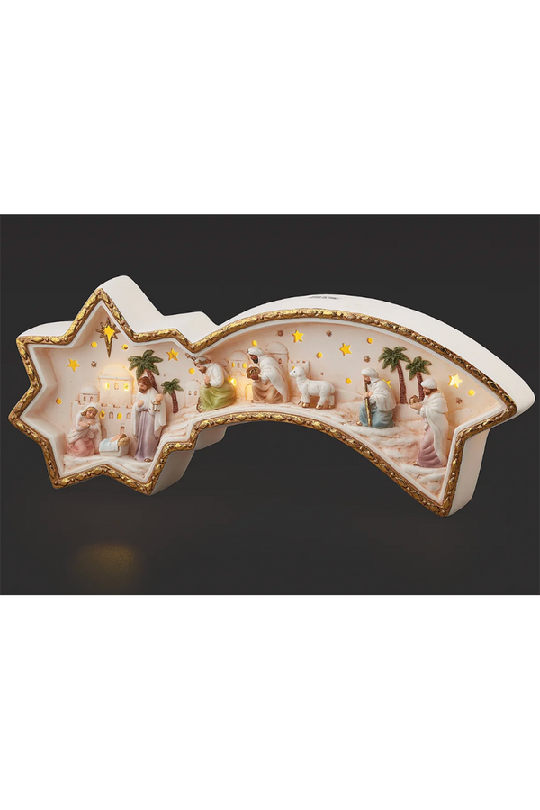 RM Lighted Nativity Shooting Star Scene