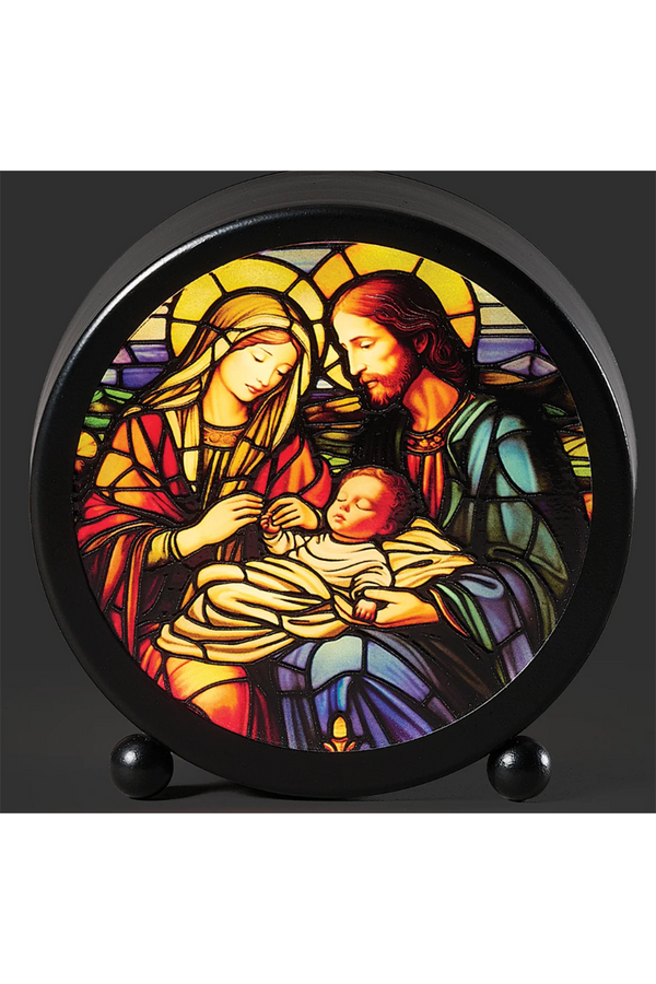 RM Lighted Holy Family Stained Glass Figure