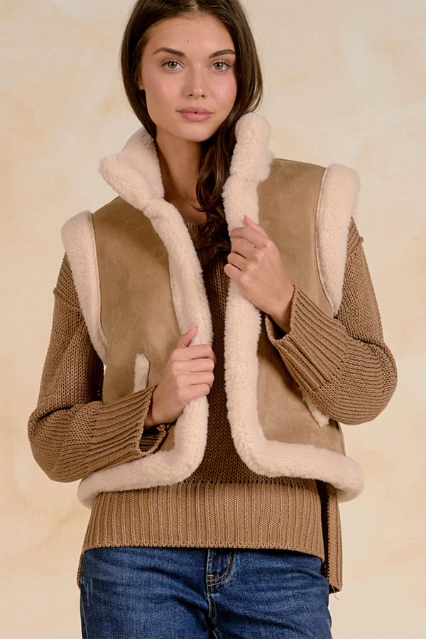 EL Shearling Vest - Mocha