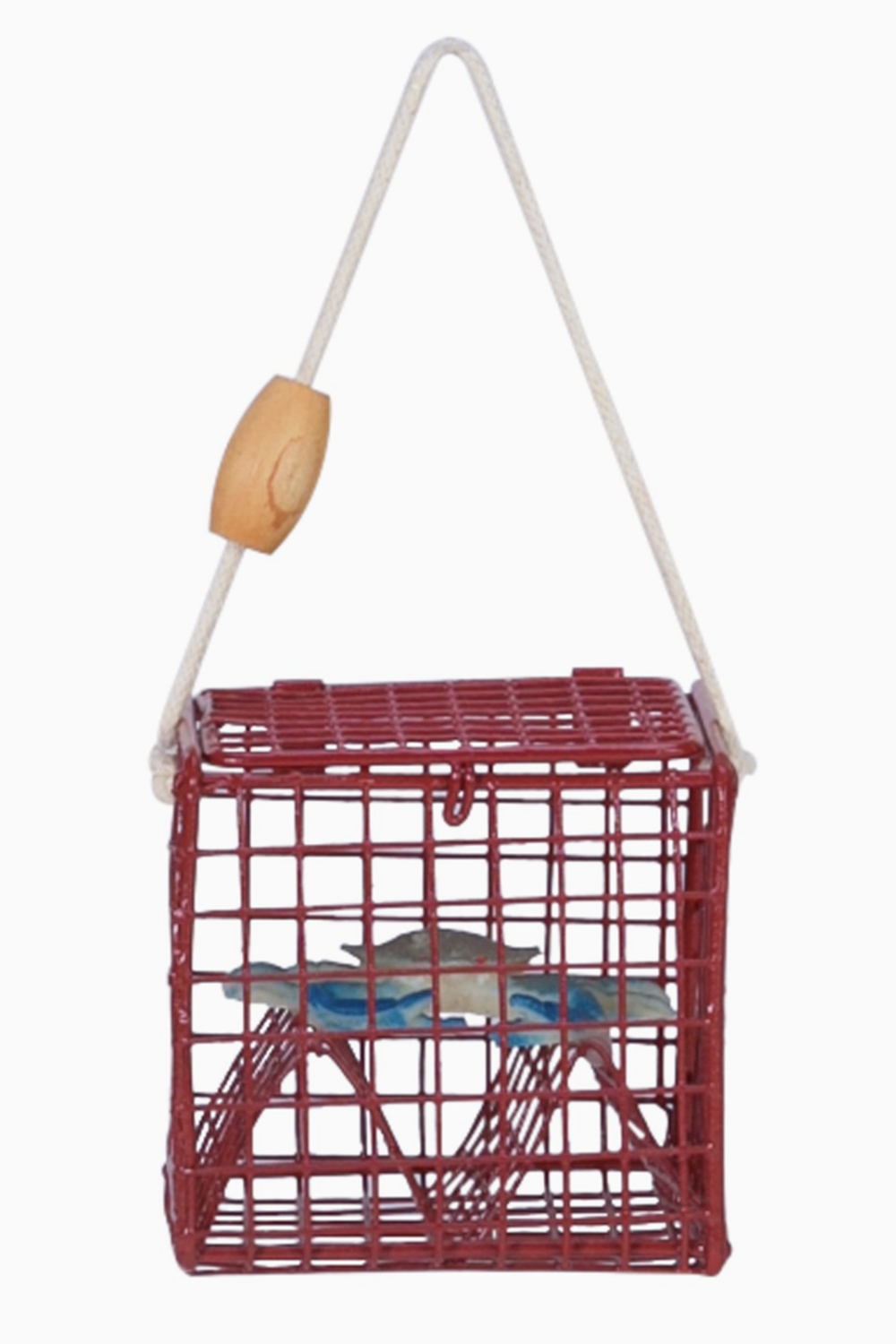 Funky Ornament - Blue Crab in Red Trap