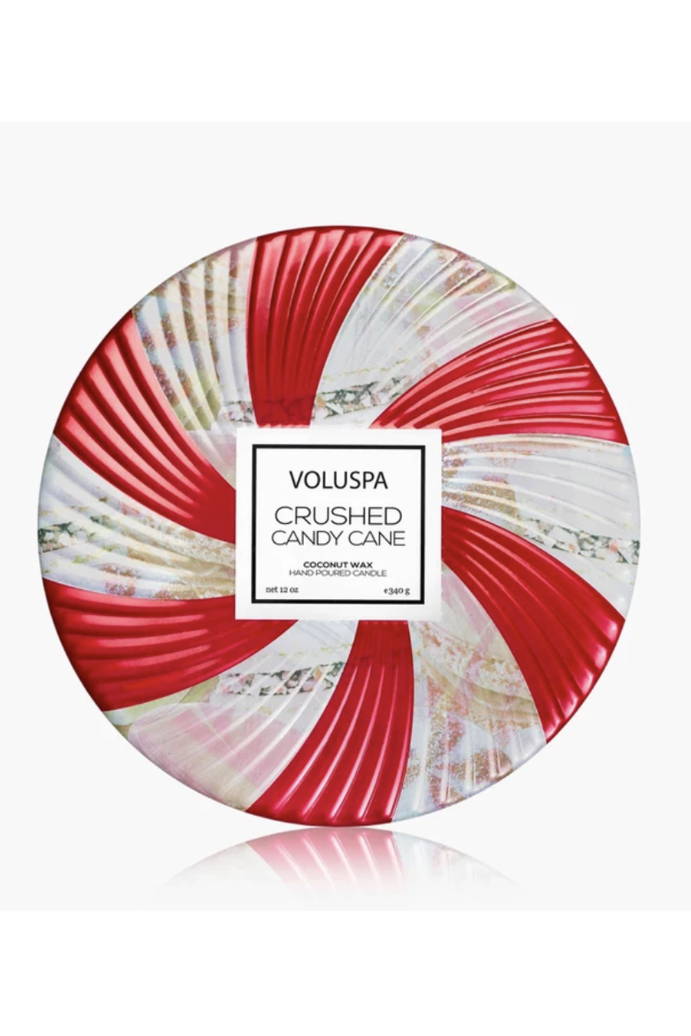 Voluspa 3 Wick Tin Candle - Crushed Candy Cane