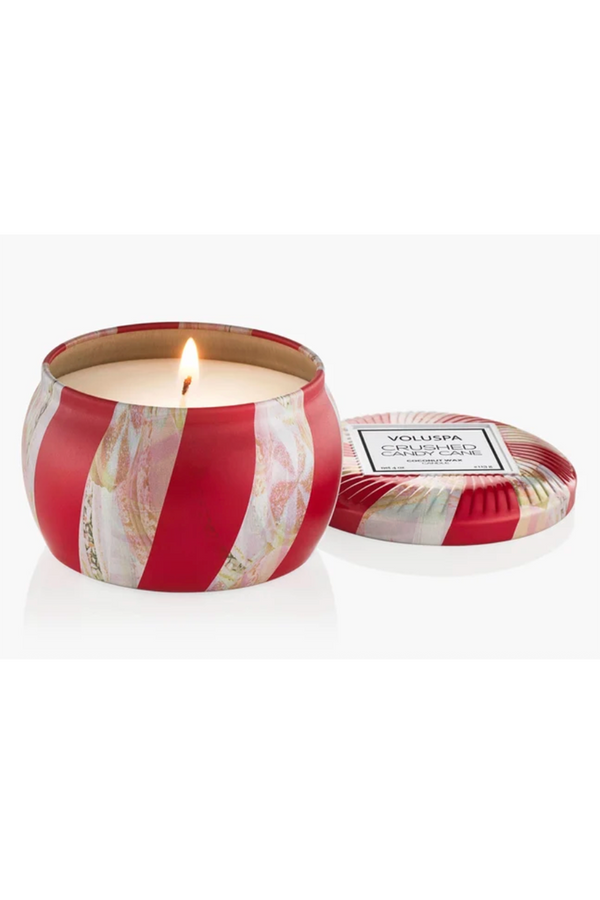 Voluspa Mini Tin Candle - Crushed Candy Cane