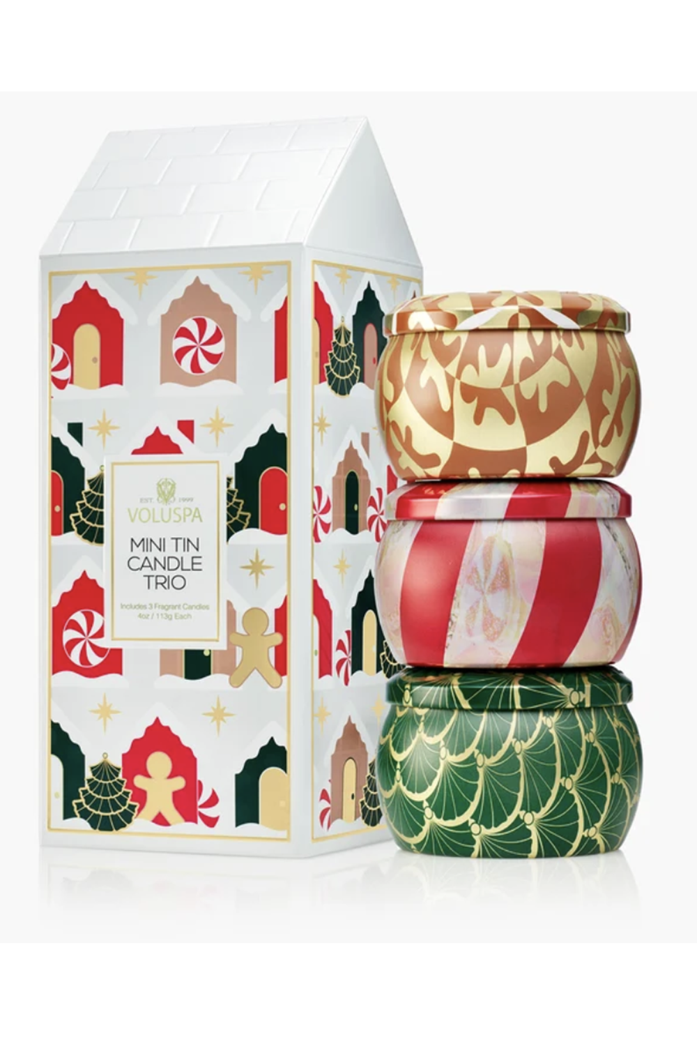 Voluspa Mini Tin Trio Candle Set - Holiday 2026