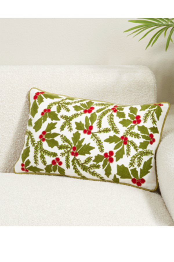 Holly Holiday Pillow
