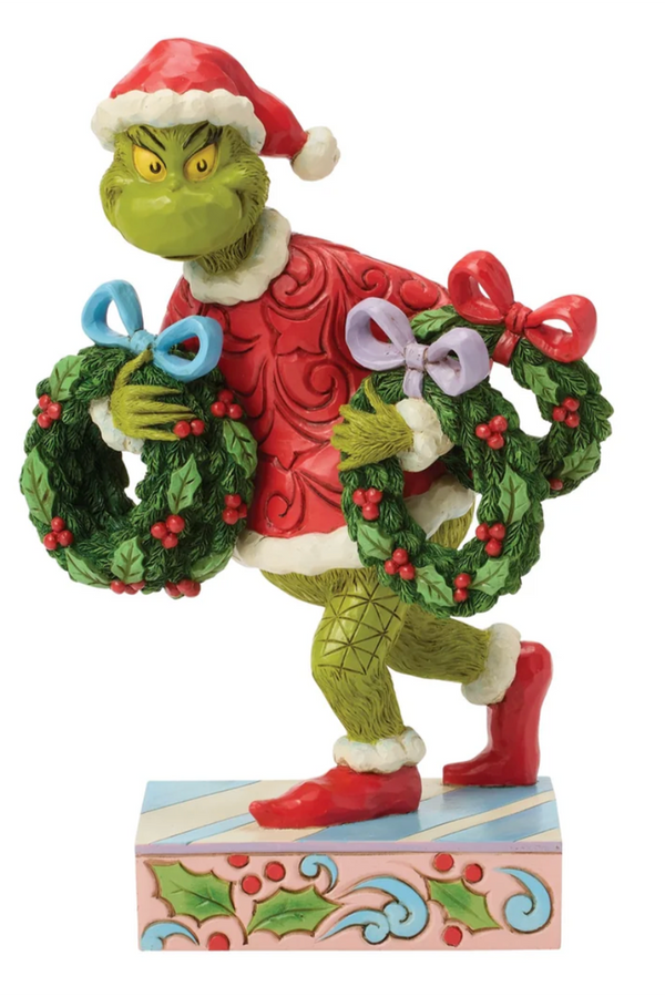 Jim Shore Figure - Grinch with Multiple Wreaths