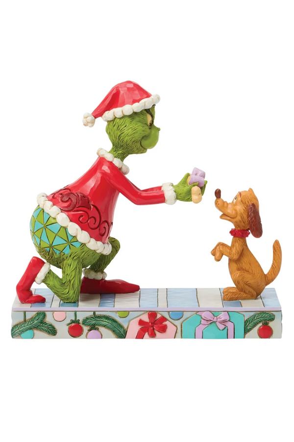 Jim Shore Figure - Grinch Giving Max a Bone