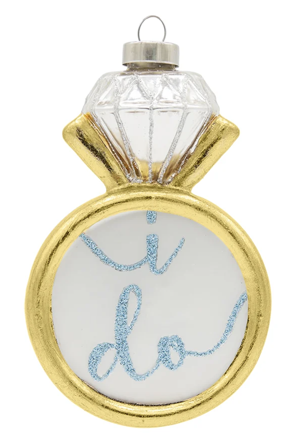 Glass Ornament - I Do! Engagement Ring