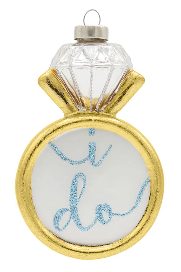 Glass Ornament - I Do! Engagement Ring