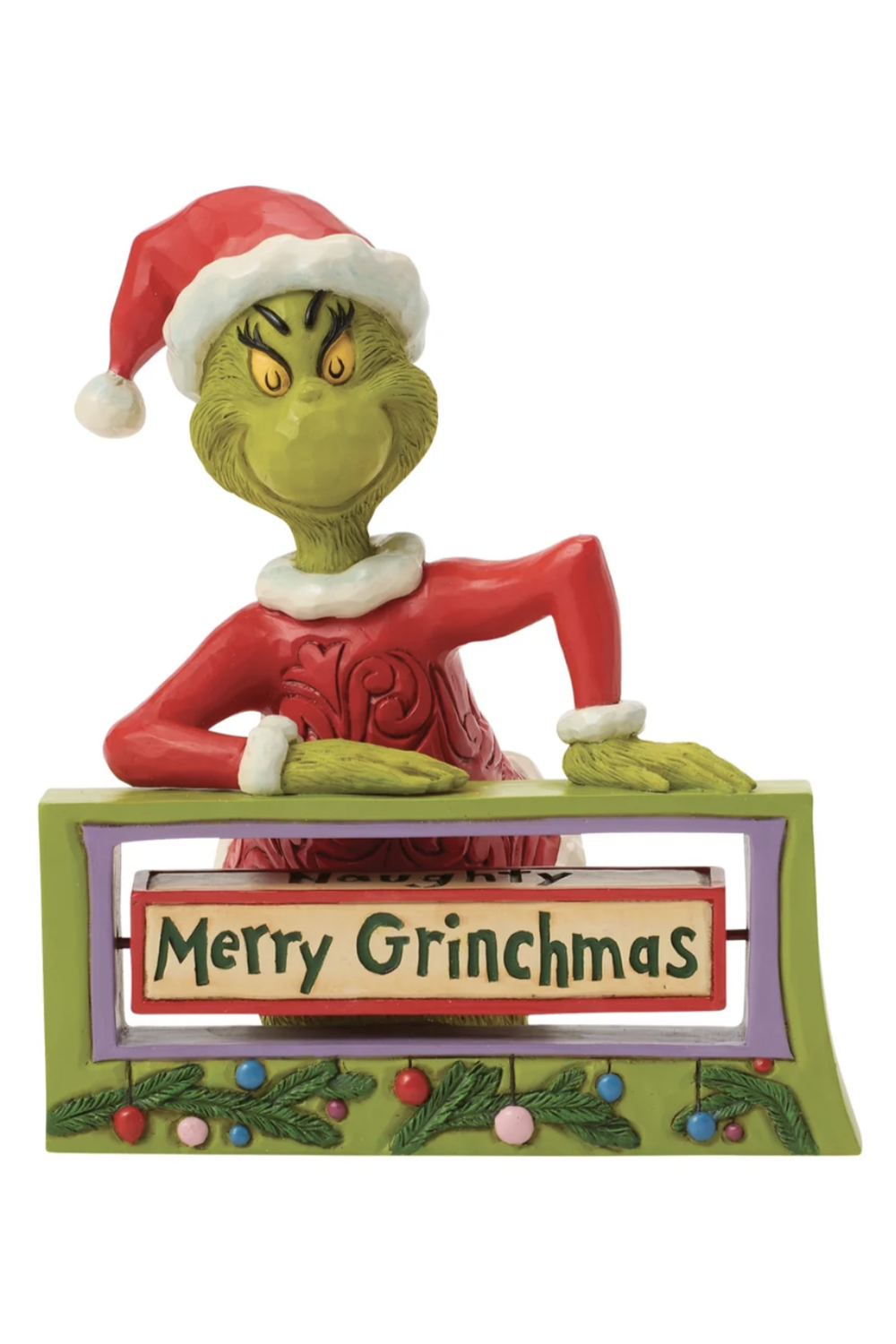 Jim Shore Figure - Grinch with Rotating Word Sign