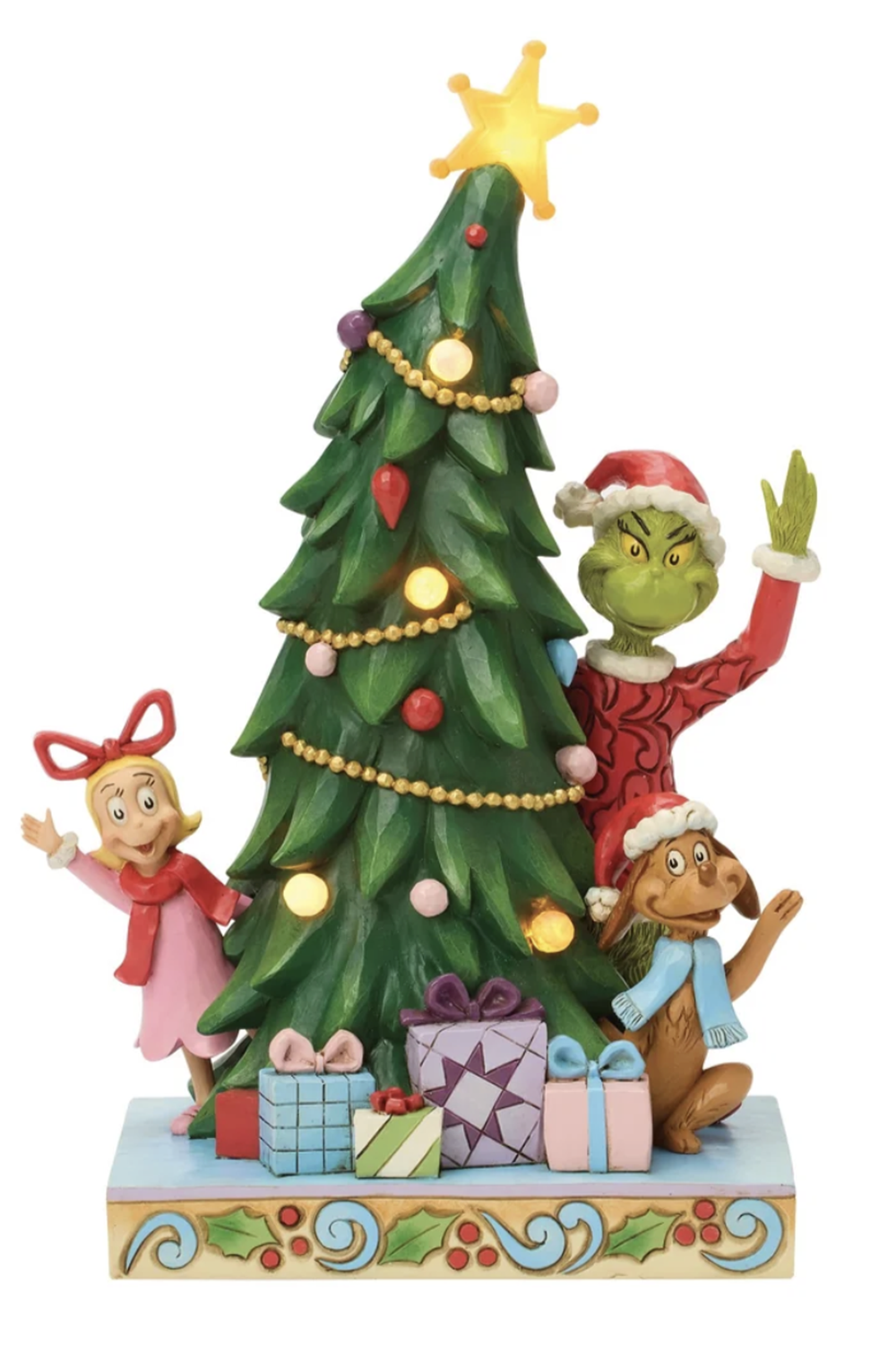 Jim Shore Figure - Grinch, Cindy, and Max Peeking