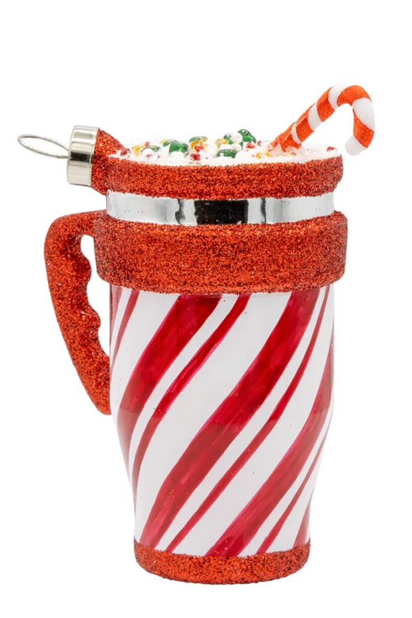 Glass Ornament - Peppermint Mug