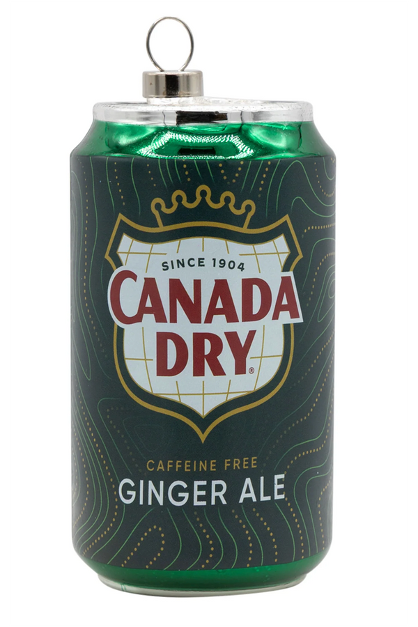 Glass Ornament - Ginger Ale Soda Can