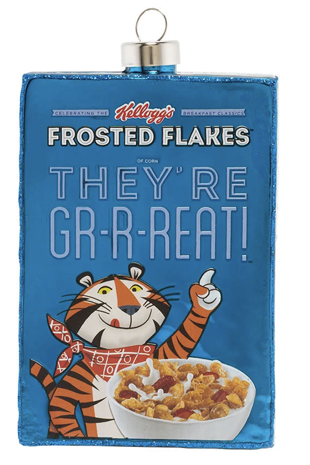 Glass Ornament - Kellogg's Frosted Flakes Cereal Box