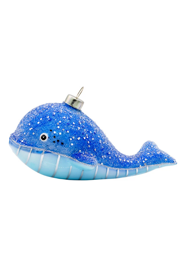 Glass Ornament - Pretty Blue Whale