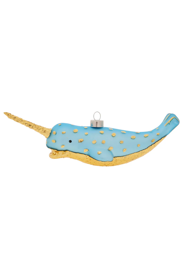 Glass Ornament - Nautical Narwhal