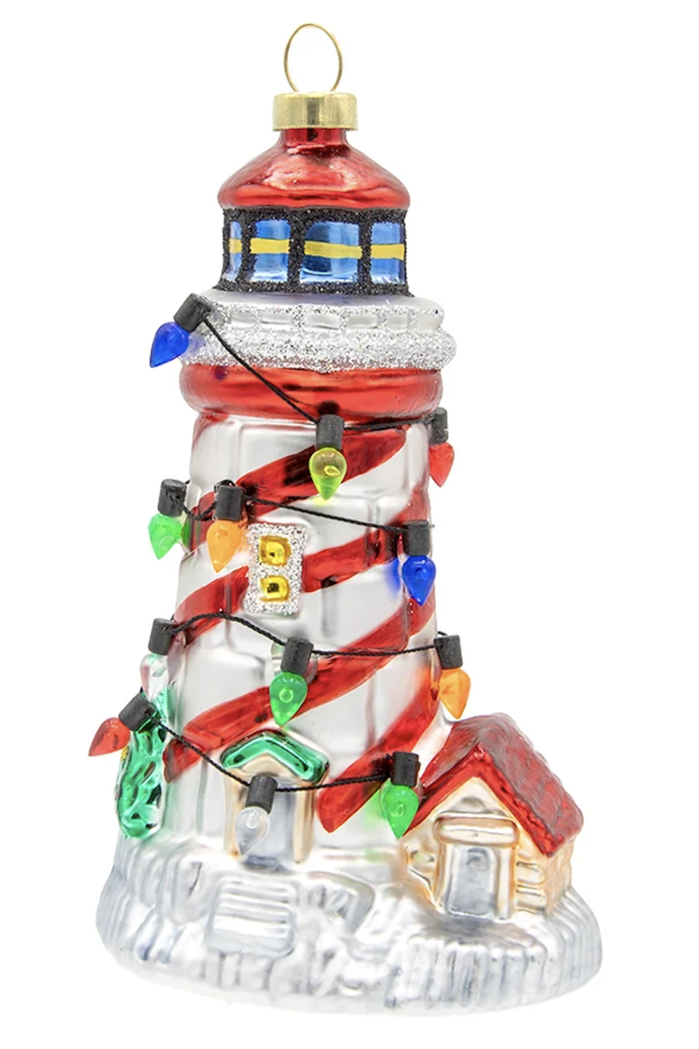 Glass Ornament - Christmas Lighthouse