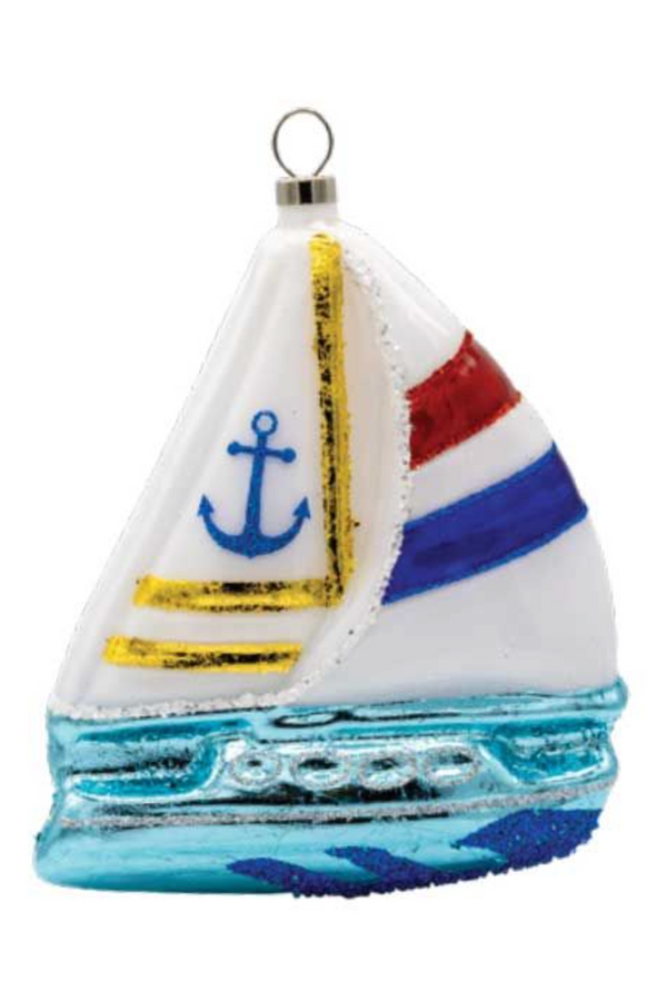 Glass Ornament - Sweet Sailboat