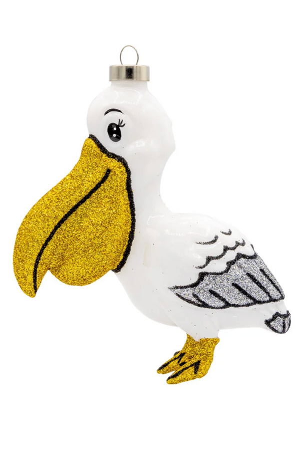 Glass Ornament - Shiny Pelican