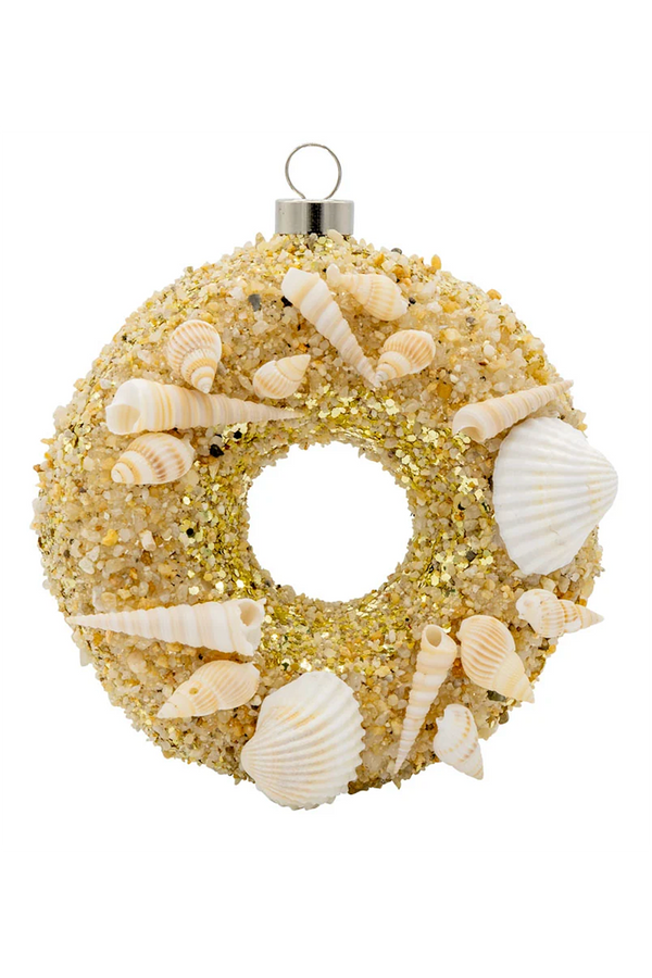 Glass Ornament - Seashell Wreath
