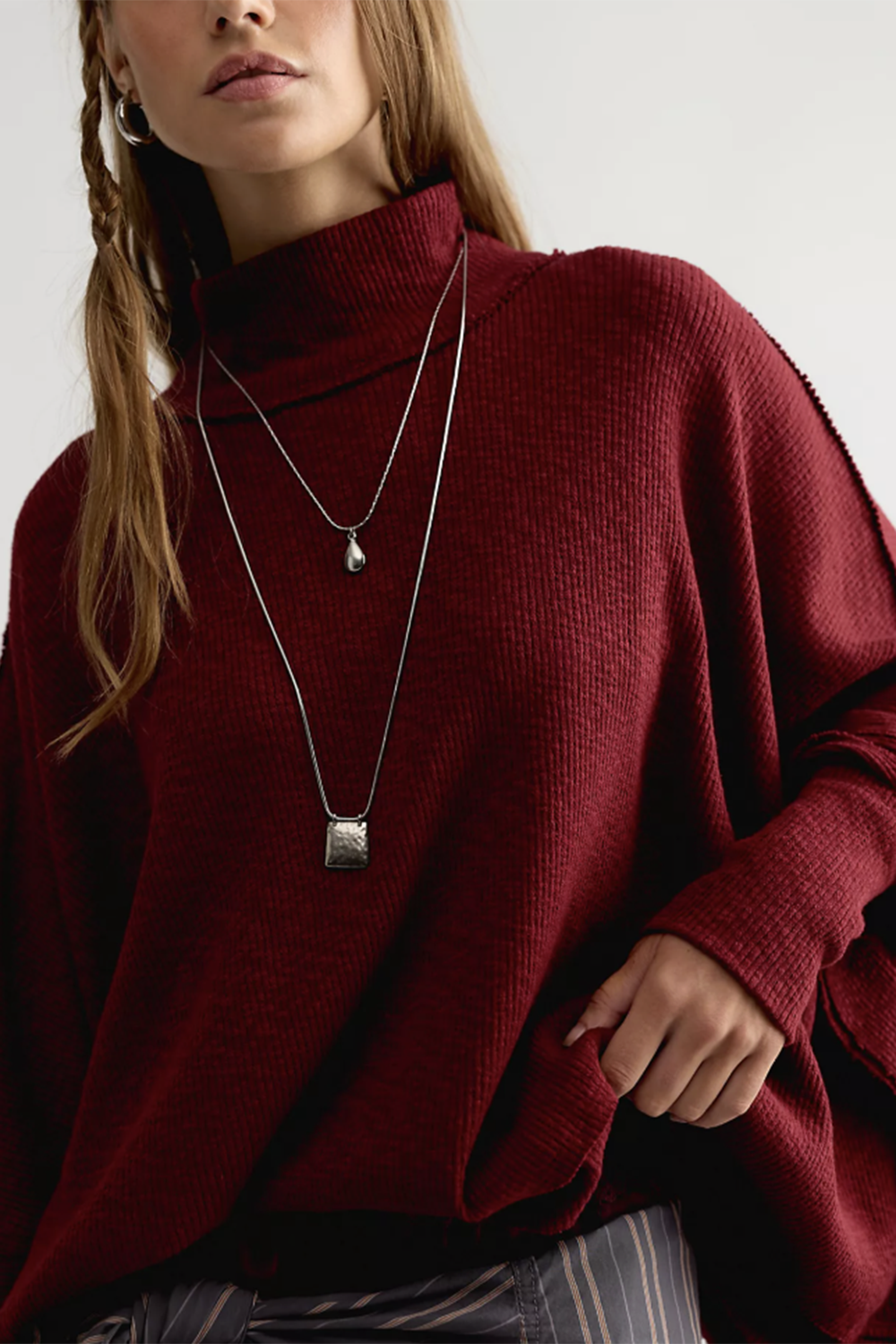 FP Moon Daisy Turtleneck Twofer - Cabernet