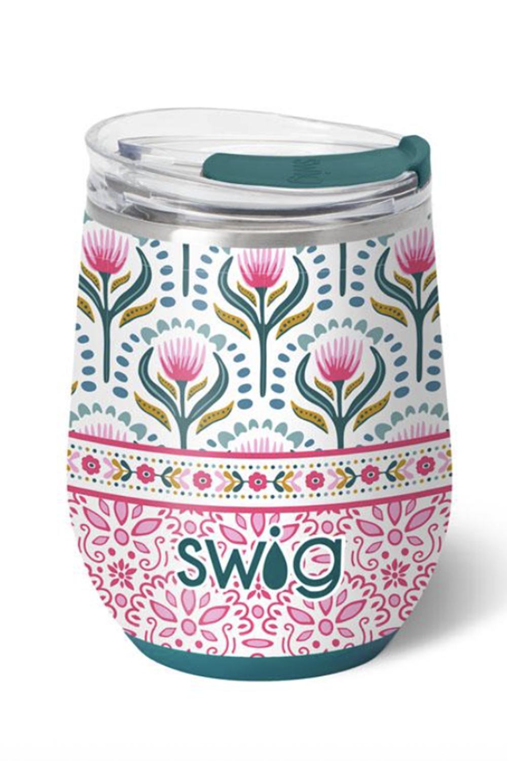 Modern Stemless Wine Tumbler - Lotus Bloom