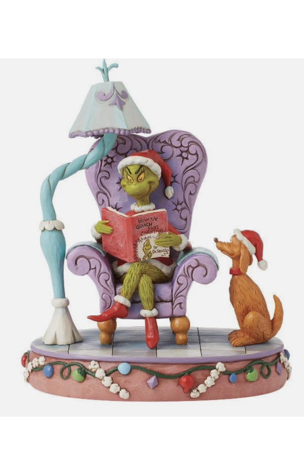 Jim Shore Figure - Grinch in Chair Reading