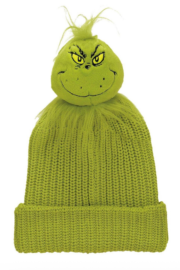 Grinch PomPom Stocking Beanie Hat
