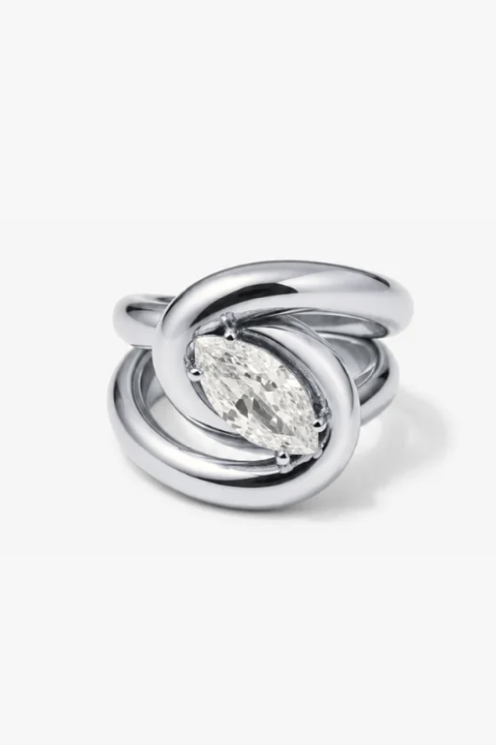 Cobra Marquise Ring - Silver