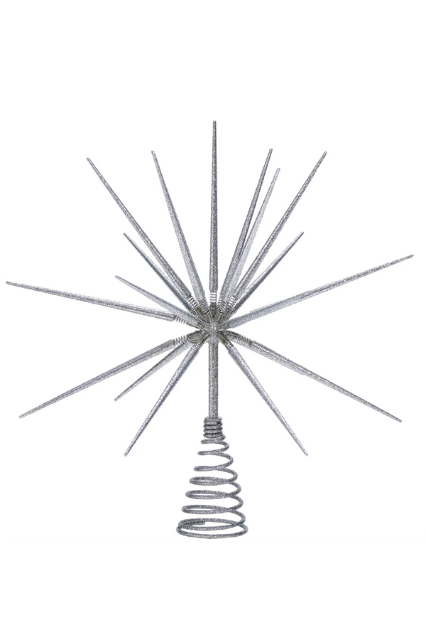RM Burst Treetopper with Spikes on Spring - Silver