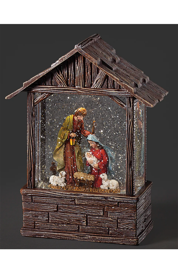 RM Lighted Nativity Stable with Holy Family