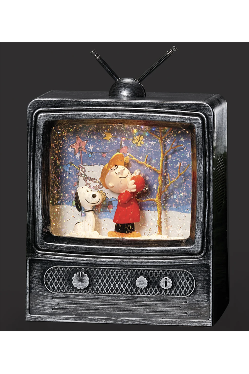 RM Lighted Peanuts Snoopy & Charlie Brown by a Tree Swirl TV